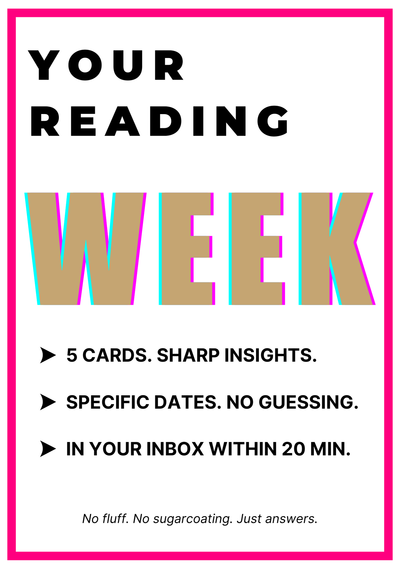 Your Weekly Reading 🔮 5 Cards, 7 Days, No Excuses